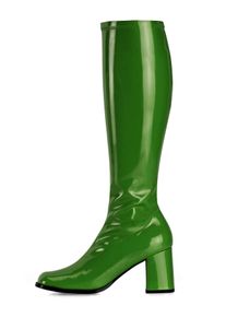 Pleaser Retro Boots Stretch Vinyl forest green