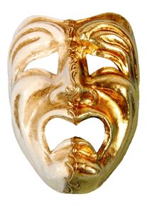 maskworld Volto piangi oro bianco - Venetian Mask