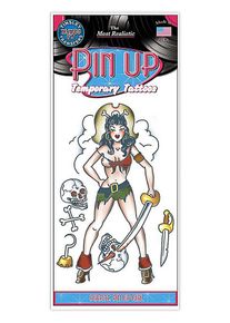 Piratin Pin Up Klebe-Tattoo