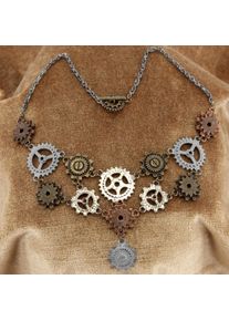 Steampunk Gear Jewelry Set With earrings and necklace