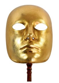 maskworld Volto oro con bastone - Venetian Mask