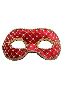 maskworld Colombina veluto rosso oro Venetian Mask