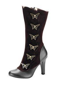 Pleaser Gothic Butterfly Boots brown