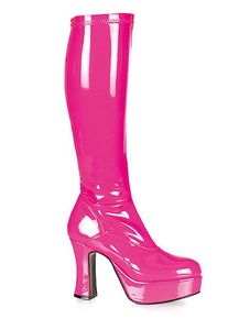 Pleaser Platform boots with zipper hot pink