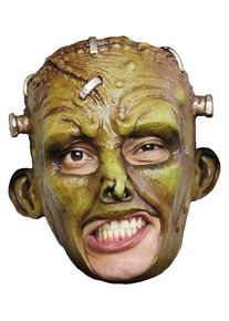 Green Frankenstein Chinless Mask Made of Latex