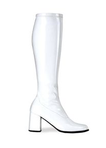 Pleaser Retro Boots Stretch Vinyl white