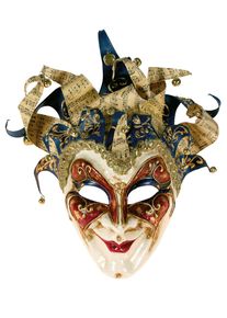 maskworld Jolly Grande blu glitter - Venetian Mask