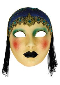 maskworld Volto Anni 30 capp blu - Venetian Mask