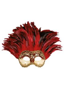 maskworld Incas Colombina stucco craquele rossa - Venetian Mask