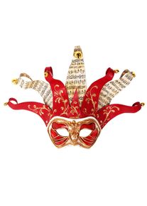 maskworld Jolly Colombina Monica Rosso Musica Venetian Mask