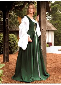 Medieval sleeveless dress - Lucretia, green