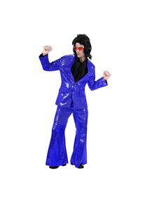 Costume da cantante pop con paillettes blu