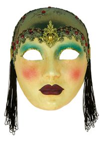 maskworld Volto Anni 30 capp oro Venetian Mask - gold