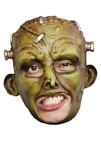 Green Frankenstein Chinless Mask Made of Latex