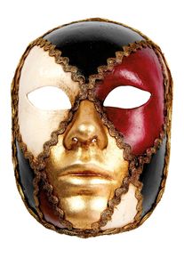maskworld Volto scacchi colore - Venetian Mask