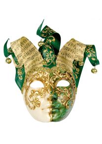 maskworld Jolly Colla verde bianco - Venetian Mask