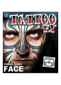Tribal Zebra Gesicht-Klebetattoo | Faschingsschminke