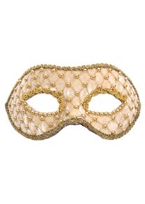 maskworld Colombina veluto bianco oro Venetian Mask