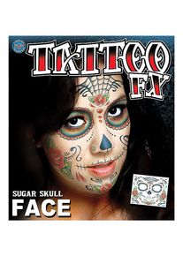 Sugar Skull gezicht plaktattoo
