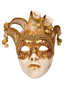 maskworld Jolly stucco Craquele bianco Venetian Mask