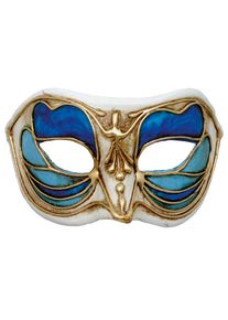 maskworld Colombina Monica blu bianco - Venetian Mask