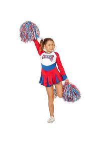 maskworld Cheerleaderin Kinderkleid rot-blau