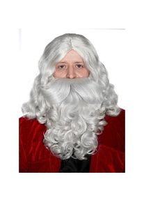 maskworld Weihnachtsmann Set Bart & Perücke für Weihnachten