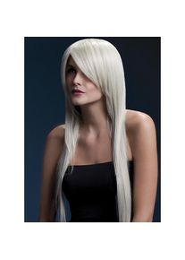 Smiffys Lange Straight Cut Perücke blond, Seitenscheitel