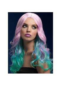 Smiffys Beach Waves Perücke pastell, Mittelscheitel