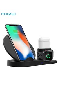 Fdgao 3 In 1 Snel Opladen Qi Draadloze Oplader Voor Apple Horloge 2 3 4 5 Airpods Pro Voor Iphone 11 Xs Max Xr X 8 Samsung S10 S9 S8