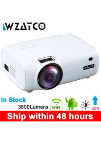 Wzatco E600 Android 9.0 Wifi Smart Portable Mini Led Projector Hdmi Ondersteuning Full Hd 1080 P 4K Video Home theater Beamer Proyector