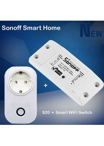 Itead Sonoff Basic Wifi Smart Switch DIY Draadloze Afstandsbediening Smart Home Automation Relais Module Controller Werk met Nest Alexa