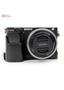 Nieuwste Fashional Camera Bag Case Voor Sony A6100 A6400 A6300 A6000 PU Leer Half Body Set Cover Met Batterij Opening
