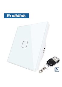 EU Smart Touch Light Switch, 1Gang Draadloze Afstandsbediening Muur Light Touch Screen Switch Wifi Controle Via Broadlink Geeklink Smart Home