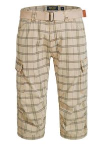 INDICODE JEANS Heren Cargobroek 'Nicolas Check' beige / donkergrijs 31-32