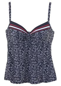 Lascana Tankini góra dla kobiet granatowy / żurawinowy / biały Rozmiar XL