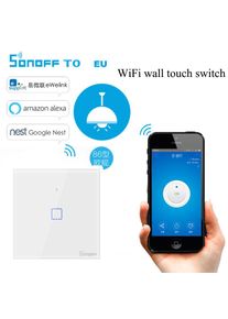 Itead Sonoff T0 1/2/3 Gang Draadloze Afstandsbediening Wifi Touch Muur Lichtschakelaar Smart Home Eu panel Werkt Google Home Alexa