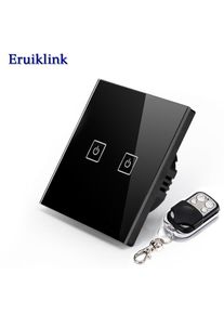 Eruiklink Afstandsbediening Schakelaar EU Standaard 1 2 3 Gang 1 Way Muur Touch Screen Lichtschakelaar Luxe Glas Schakelaar panel Smart Home