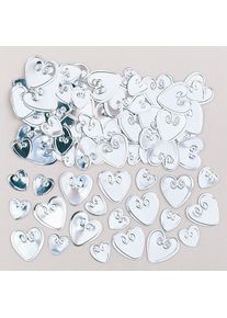 Amscan Heart scatter dekoration Pure Romance sølv 14g