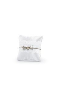 partydeco Anello cuscino Anna con nastro in pizzo