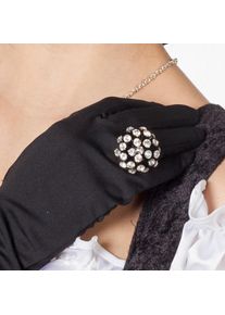 Bague fleur avec strass