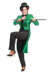 Funny Sequin tailcoat for women green