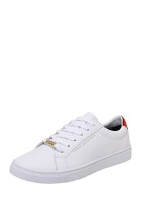 Tommy Hilfiger Kvinnor L&aring;g sneaker 'Essential' guld / r&ouml;d / vit Storlek 36