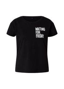 Mister Tee Kvinnor T-shirt 'Waiting For Friday' svart / vit Storlek L