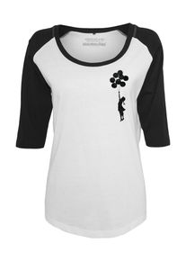 Mister Tee, Damer, Shirts 'Banksy Balloons', Sort / Hvid, Størrelse XS