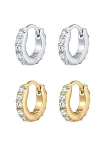 Elli Dames Oorbellen 'Kristall Creolen' goud / zilver One Size