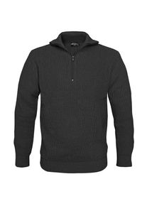 Marine Pullover Troyer schwarz, Gr&ouml;&szlig;e 56, Herren, Synthetik, Mil-Tec