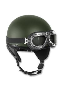 Helm Halbschale mit Brille oliv, Gr&ouml;&szlig;e L/59-60, Mil-Tec