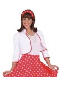Orlob Piccolo bolero da donna bianco con orlo rosso