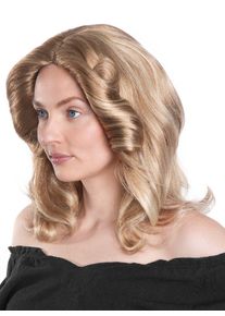 maskworld Blonde Perücke mit Föhnwellen